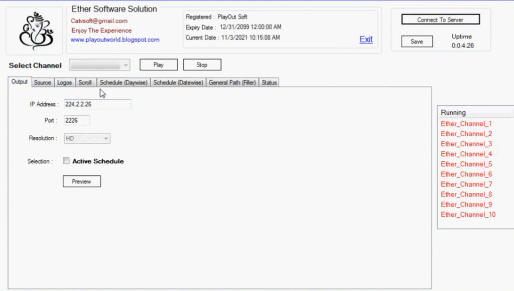 Ether Playout 10 Channel Ether Software Solutions